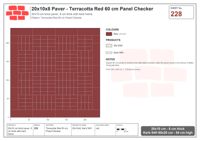 Interlock (Pasco) 20x10 cm · RC21T8-228 · Terracotta Red 60 cm Panel Checker