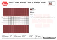 Interlock (Pasco) 20x10 cm · RC21T8-230 · Burgundy & Ivory 80 cm Panel Checker