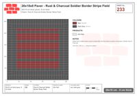 Interlock (Pasco) 20x10 cm · RC21T8-233 · Rust & Charcoal Soldier Border Stripe Field