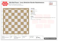 Interlock (Pasco) 20x10 cm · RC21T8-31 · Ivory Stretcher Border Basketweave
