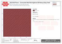 Interlock (Pasco) 20x10 cm · RC21T8-55 · Terracotta Red Herringbone 90 Heavy-Duty Field
