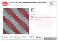 Interlock (Pasco) 20x10 cm · RC21T8-71 · Brick & Ash Herringbone 90 Diagonal Steps