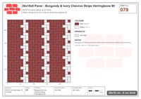 Interlock (Pasco) 20x10 cm · RC21T8-79 · Burgundy & Ivory Chevron Stripe Herringbone 90