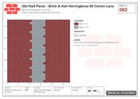 Interlock (Pasco) 20x10 cm · RC21T8-82 · Brick & Ash Herringbone 90 Centre Lane