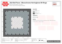 Interlock (Pasco) 20x10 cm · RC21T8-85 · Monochrome Herringbone 90 Rings