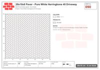 Interlock (Pasco) 20x10 cm · RC21T8-90 · Pure White Herringbone 45 Driveway