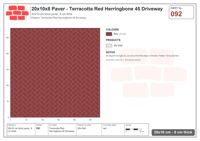 Interlock (Pasco) 20x10 cm · RC21T8-92 · Terracotta Red Herringbone 45 Driveway