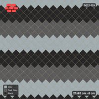 Interlock (Pasco) 20x20 cm · SQ22-229 · Diagonal Tri-Tone Bands