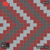 Interlock (Pasco) 20x20 cm · SQ22-238 · Zigzag Tri-Colour Stripes