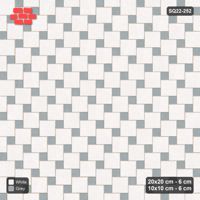 Interlock (Pasco) 20x20 cm · SQ22-252 · Offset Lattice, Solid Squares - Salt & Pepper