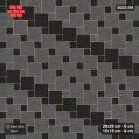 Interlock (Pasco) 20x20 cm · SQ22-254 · Offset Lattice, Banded Squares, Kerb Frame - Night Sky