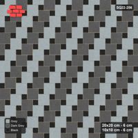 Interlock (Pasco) 20x20 cm · SQ22-256 · Offset Lattice, Diagonal Stripes - Graphite Scale