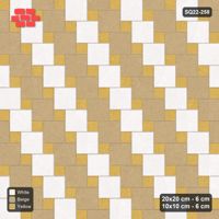 Interlock (Pasco) 20x20 cm · SQ22-258 · Offset Lattice, Diagonal Stripes, Kerb Frame - Golden Sand