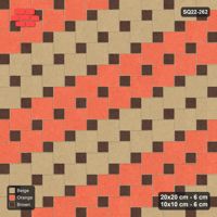 Interlock (Pasco) 20x20 cm · SQ22-262 · Offset Lattice, Wide Stripes, Kerb Frame - Autumn