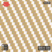 Interlock (Pasco) 20x20 cm · SQ22-268 · Offset Lattice, Diagonal Stripes - Golden Sand