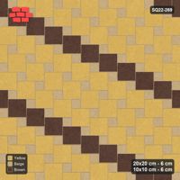 Interlock (Pasco) 20x20 cm · SQ22-269 · Offset Lattice, Feature Bands - Harvest Gold