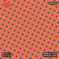 Interlock (Pasco) 20x20 cm · SQ22-275 · Offset Lattice, Solid Squares - Ember