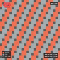 Interlock (Pasco) 20x20 cm · SQ22-280 · Offset Lattice, Diagonal Stripes - Sunset Slate