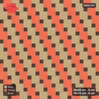 Interlock (Pasco) 20x20 cm · SQ22-282 · Offset Lattice, Diagonal Stripes, Kerb Frame - Autumn