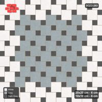 Interlock (Pasco) 20x20 cm · SQ22-283 · Offset Lattice, Centre Medallion - Monochrome