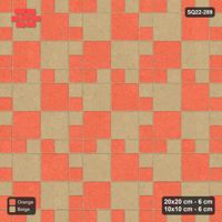 Interlock (Pasco) 20x20 cm · SQ22-289 · Checker Panels with 10x10 Grid and Border, Dashed Lines
