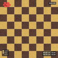 Interlock (Pasco) 20x20 cm · SQ22-295 · Checkerboard with 2-Course 10x10 Border, Dashed Accent Lines