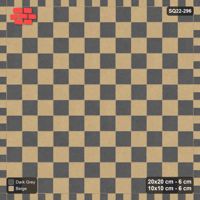 Interlock (Pasco) 20x20 cm · SQ22-296 · Checkerboard with 1-Course 10x10 Border, Dashed Lines