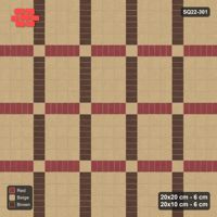 Interlock (Pasco) 20x20 cm · SQ22-301 · 3x4 Panel Grid, Double 20x10 Lines, Two-Colour Lines