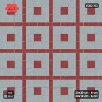 Interlock (Pasco) 20x20 cm · SQ22-302 · 3x3 Panel Grid, Continuous 20x10 Lines, Centre Accents