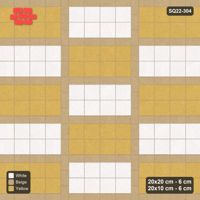 Interlock (Pasco) 20x20 cm · SQ22-304 · 4x2 Panel Grid, Two-Tone Panels - Golden Sand, 260 cm