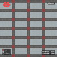 Interlock (Pasco) 20x20 cm · SQ22-307 · 4x2 Panel Grid, Double 20x10 Lines, Accent Crossings
