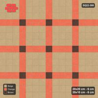 Interlock (Pasco) 20x20 cm · SQ22-308 · 3x3 Panel Grid, Accent Crossings, Kerb Frame - Autumn