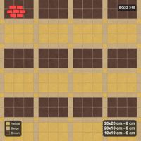 Interlock (Pasco) 20x20 cm · SQ22-310 · 3x2 Panel Grid, 10x10 Crossings, Striped Panels