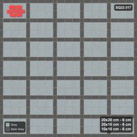 Interlock (Pasco) 20x20 cm · SQ22-317 · 3x2 Panel Grid, 10x10 Crossings - Charcoal Edge