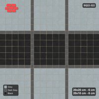 Interlock (Pasco) 20x20 cm · SQ22-322 · 5x5 Panel Grid, Continuous 20x10 Lines, Striped Panels