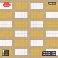 Interlock (Pasco) 20x20 cm · SQ22-324 · 4x2 Panel Grid, Two-Tone Panels - Golden Sand, 380 cm