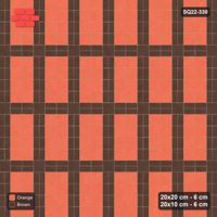 Interlock (Pasco) 20x20 cm · SQ22-330 · 2x4 Panel Grid, Double 20x10 Lines - Burnt Clay
