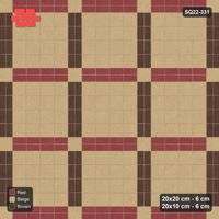 Interlock (Pasco) 20x20 cm · SQ22-331 · 4x4 Panel Grid, Double 20x10 Lines, Two-Colour Lines