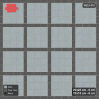 Interlock (Pasco) 20x20 cm · SQ22-332 · 3x3 Panel Grid, Accent Crossings - Graphite Scale