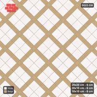 Interlock (Pasco) 20x20 cm · SQ22-336 · 45-Degree 2x2 Panel Grid, 10x10 Crossings - Ivory & Sand