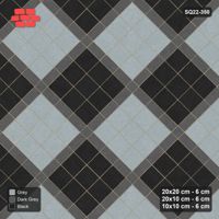 Interlock (Pasco) 20x20 cm · SQ22-350 · 45-Degree 3x3 Panel Grid, 10x10 Crossings, Two-Tone Panels