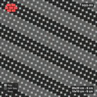 Interlock (Pasco) 20x20 cm · SQ22-353 · Offset Lattice, Bands - Graphite Scale (Mirrored)