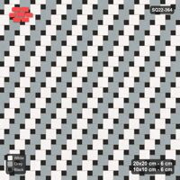 Interlock (Pasco) 20x20 cm · SQ22-364 · Offset Lattice, Stripes - Tuxedo (Mirrored)