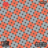Interlock (Pasco) 20x20 cm · SQ22-369 · Offset Lattice, Checker - Sunset Slate (Mirrored)