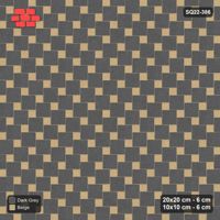 Interlock (Pasco) 20x20 cm · SQ22-386 · Offset Lattice, Solid - Stone & Earth (Mirrored)