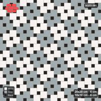 Interlock (Pasco) 20x20 cm · SQ22-391 · Offset Lattice, Checker - Tuxedo