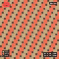 Interlock (Pasco) 20x20 cm · SQ22-396 · Offset Lattice, Stripes - Autumn (Mirrored)