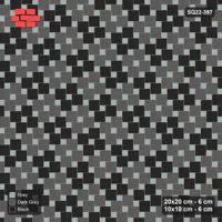 Interlock (Pasco) 20x20 cm · SQ22-397 · Offset Lattice, Checker - Graphite Scale
