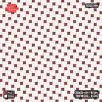 Interlock (Pasco) 20x20 cm · SQ22-399 · Offset Lattice, Swapped - Burgundy & Ivory (Mirrored)