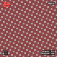 Interlock (Pasco) 20x20 cm · SQ22-409 · Offset Lattice, Solid - Brick & Ash (Mirrored)